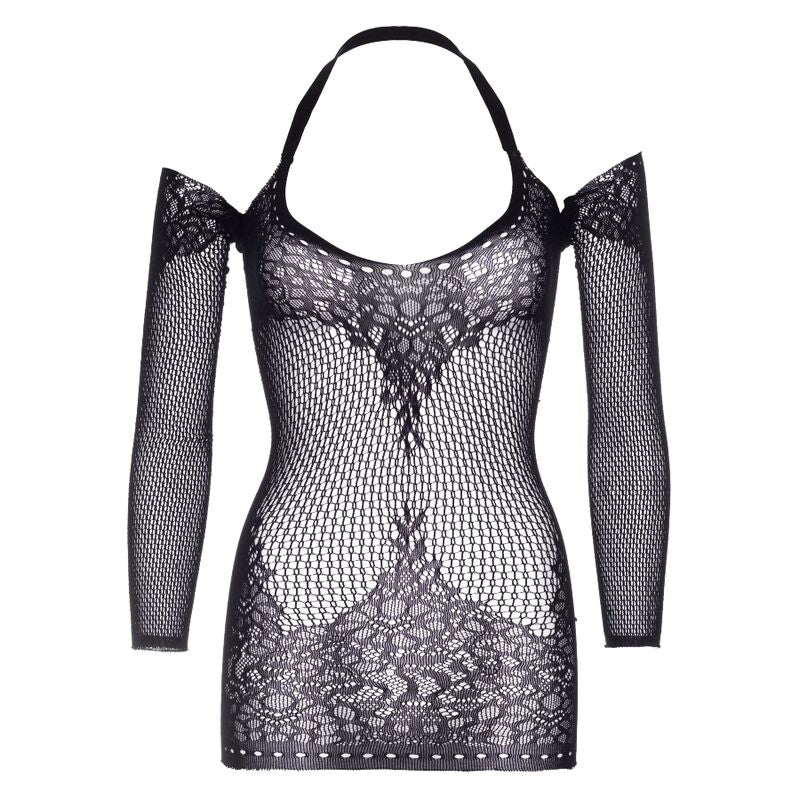 LEG AVENUE - MINIVESTIDO DE ENCAJE Y RED TALLA ÚNICA