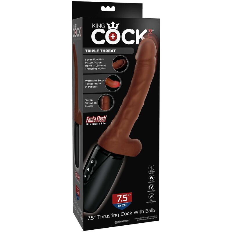 KING COCK - PLUS TRIPLE THREAT MARRÓN