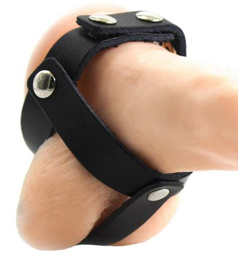 OHMAMA FETISH - FUNDA CUERO DE CASTIDAD PARA TESTÍCULOS