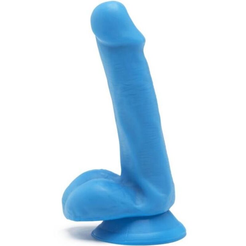 GET REAL - HAPPY DICKS DILDO 12 CM CON TESTÍCULOS AZUL