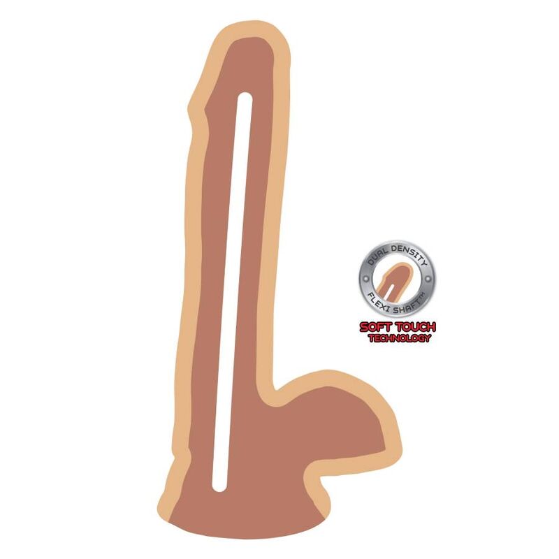 GET REAL - DUAL DENSITY DILDO 17 CM CON TESTÍCULOS NATURAL
