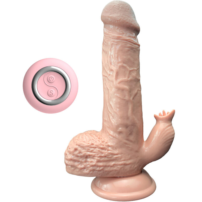 ARMONY - DILDO REALÍSTICO VIBRADOR & THRUSTING CON LENGUA ESTIMULADOR 19 CM