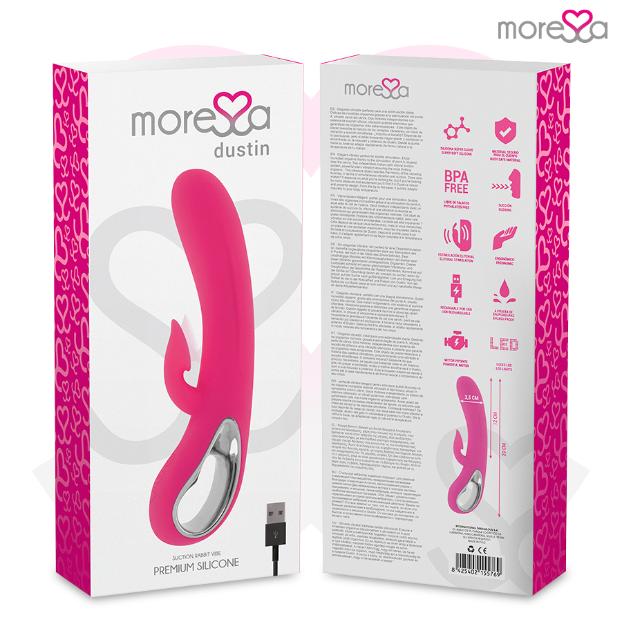 MORESSA - DUSTIN ONDAS ESTIMULADORAS CLITORIAL Y POTENTE VIBRACIÓN PREMIUM SILICONE RECARGABLE