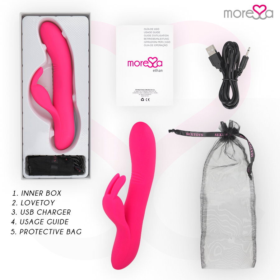 MORESSA - ETHAN EFECTO WAVE MAS POTENTE VIBRACIÓN PREMIUM SILICONE RECARGABLE
