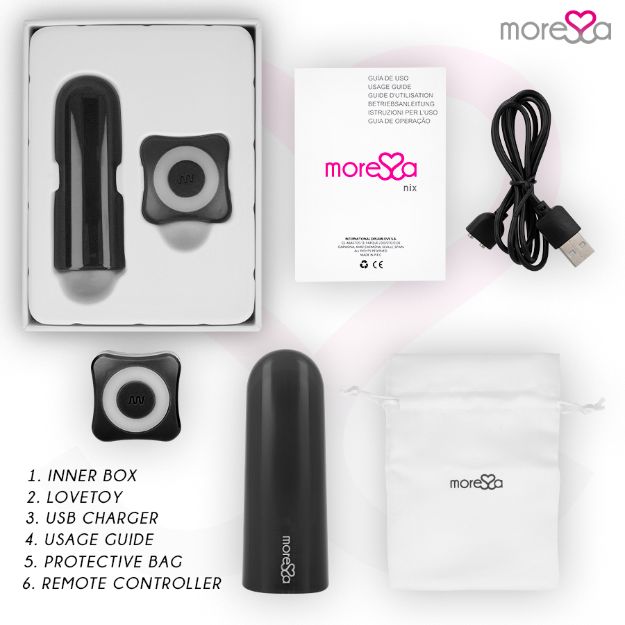 MORESSA - NIX POTENTE VIBRADOR MULTI JUEGOS CONTROL REMOTO NEGRO
