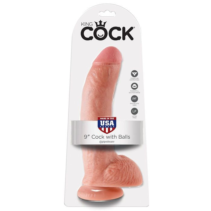 KING COCK - 9 PENE REALÍSTICO NATURAL 22.9 CM