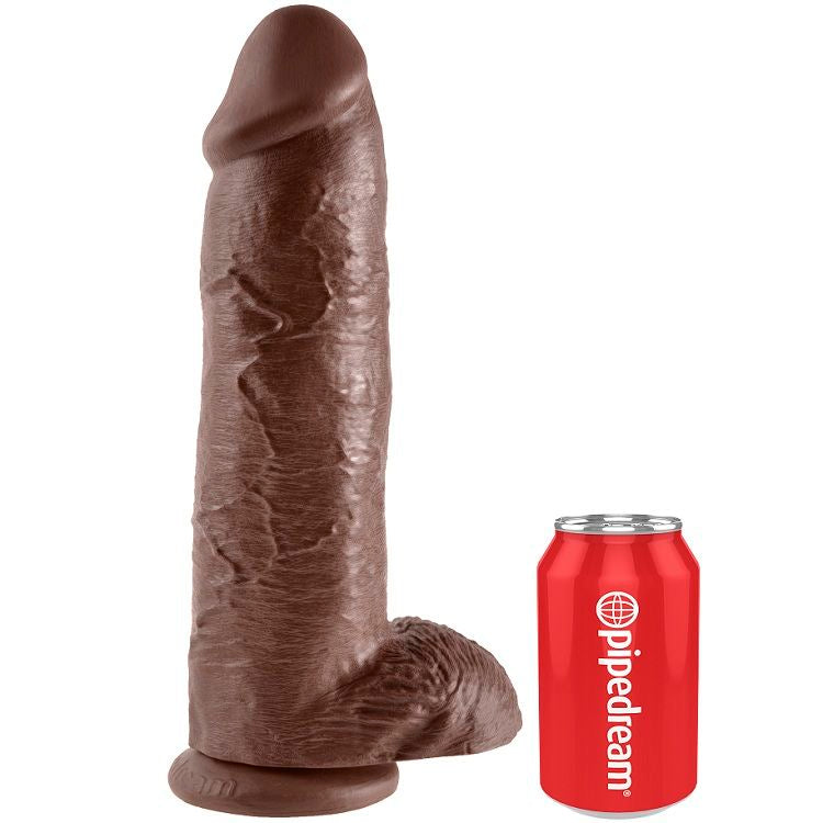 KING COCK - 12 PENE REALÍSTICO MARRÓN 30.48 CM