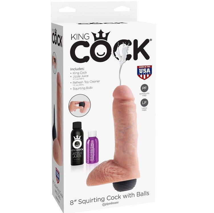 KING COCK - PENE REALÍSTICO EYACULADOR NATURAL 20.32 CM