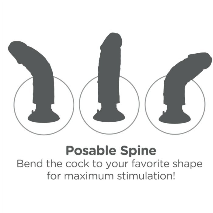 KING COCK - DILDO VIBRADOR CON TESTÍCULOS 23 CM NEGRO