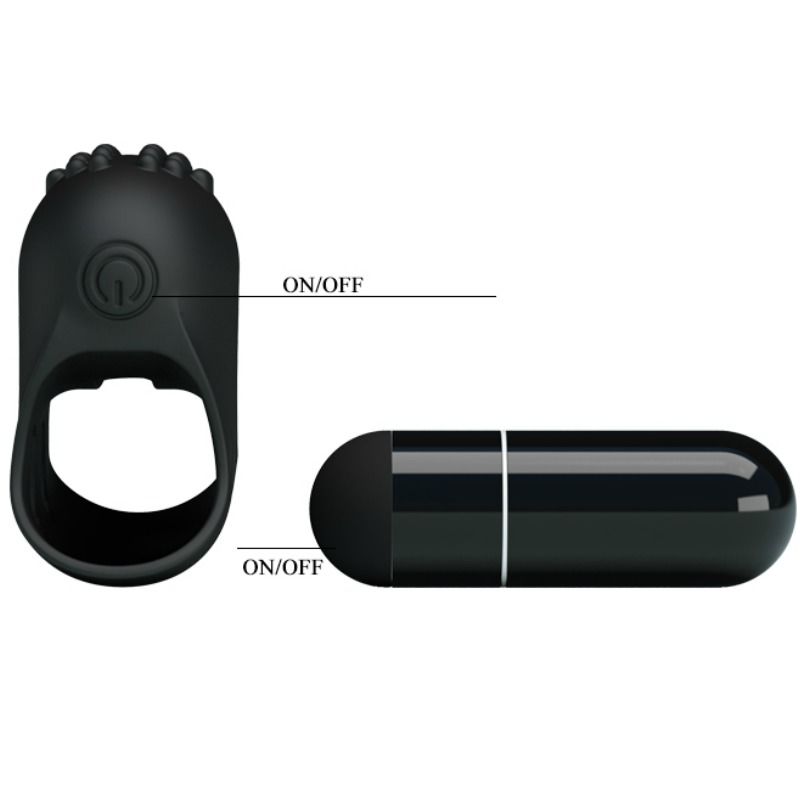 PRETTY LOVE - FLIRTATION DEDAL CON VIBRACIÓN STEWARD NEGRO