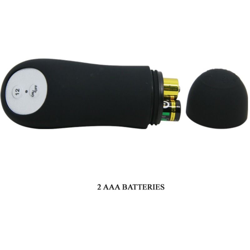 PRETTY LOVE - PLUG ANAL SILICONA FORMA PENE Y 12 MODOS VIBRACIÓN NEGRO